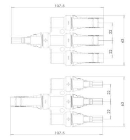 MC4  splitter set male en female (Y1-3)